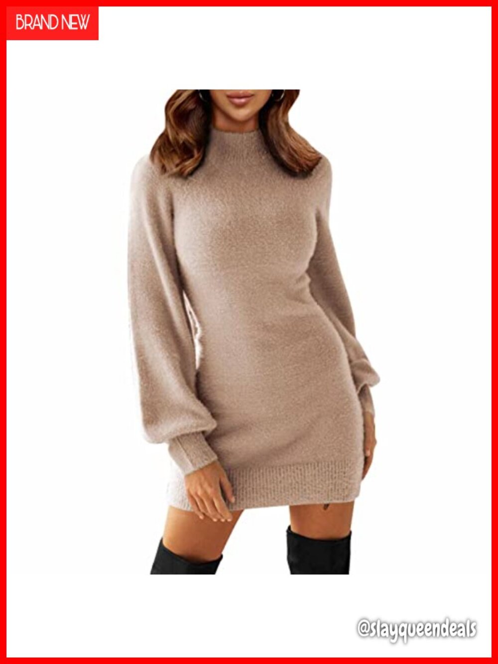 Long Sleeve Turtleneck Bodycon Sweater Dress Mini Pullover